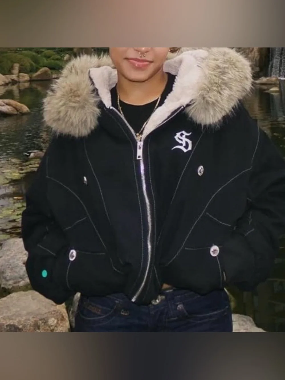 thesupermade Unisex Faux Fur Hoodie Jacket